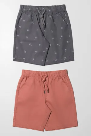 2 Pack Shorts Dark Grey And Pink