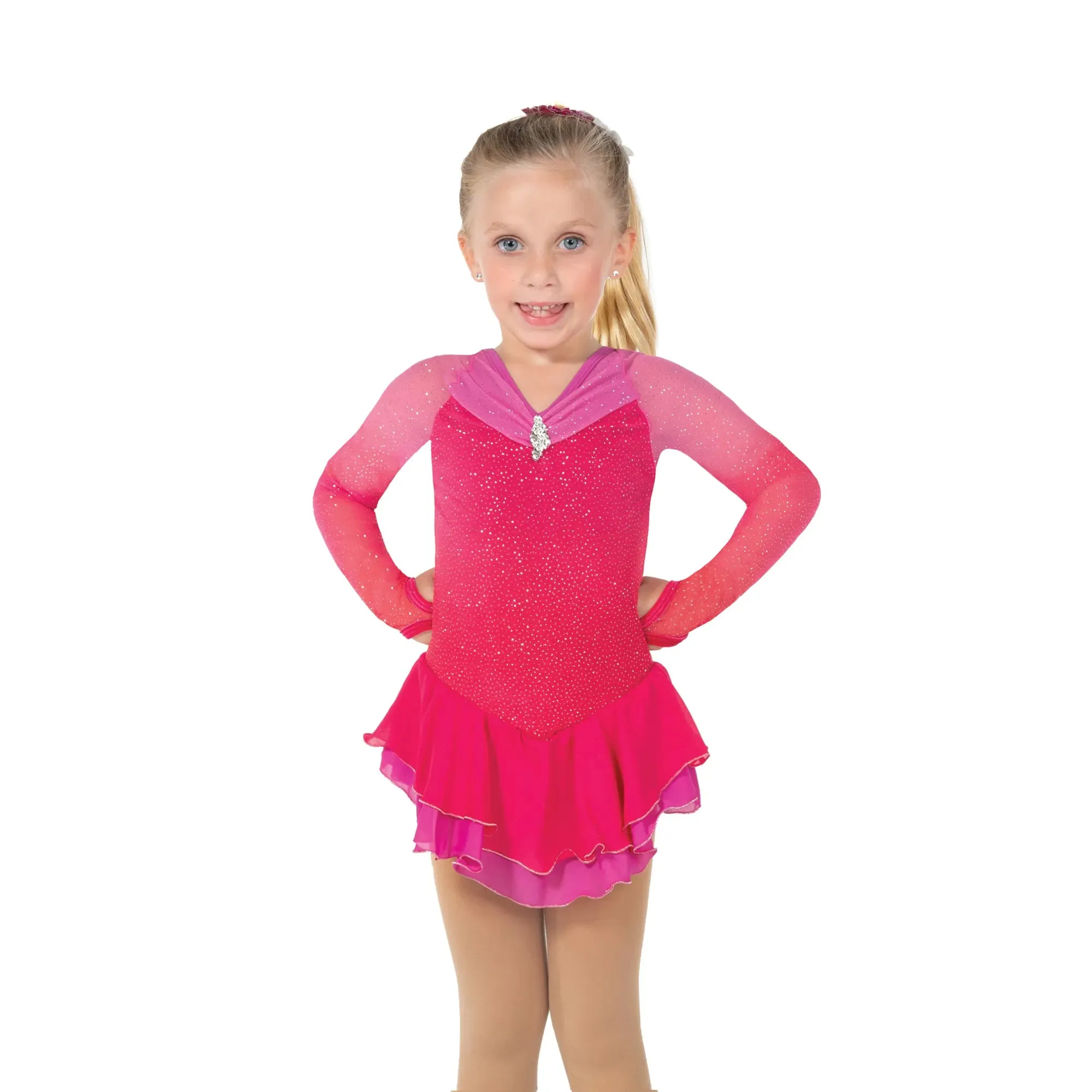 606 Figure Skating Fuchsia Fire Dress