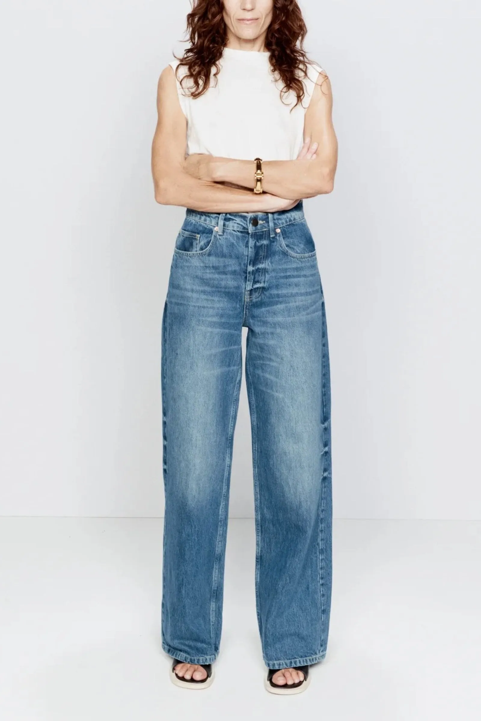 90s Organic Cotton High-waisted Wide-leg Jeans