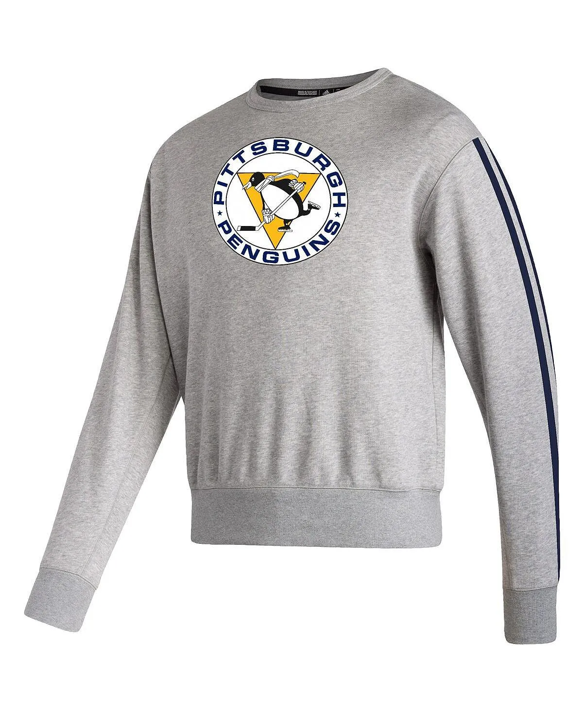 adidas Men's Gray Pittsburgh Penguins Team Classics Vintage Style Pullover Sweatshirt multi