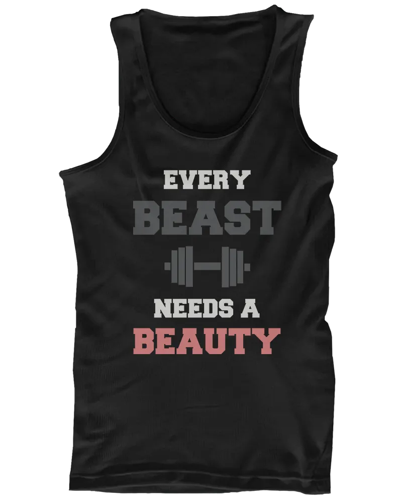 Beauty and Beast Need Each Other His and Her Matching Couple Tank Tops