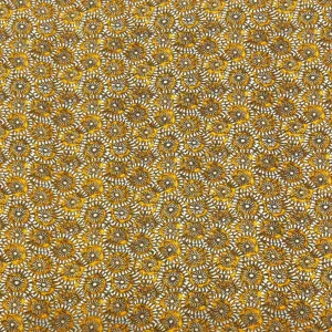 Beige/Mustard Floral Crepe Fabric