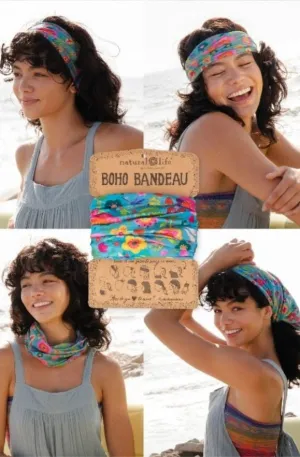 Boho Bandeau Teal Folk Flower