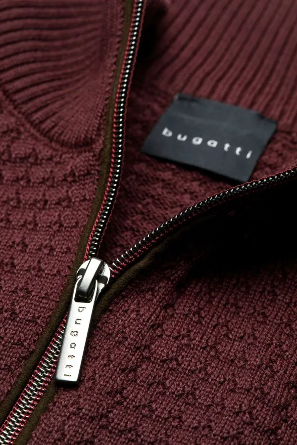 Bugatti 1/4 Zip Sweater, Wine