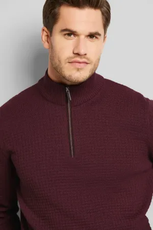 Bugatti 1/4 Zip Sweater, Wine