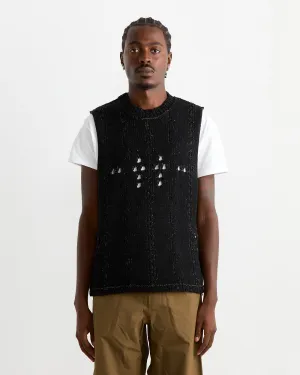 Cable Round Vest in Black