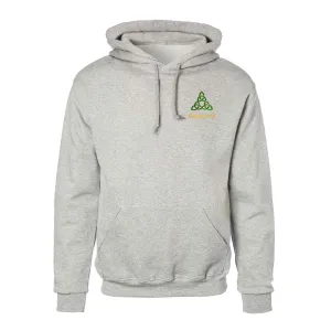 Celtic Triangle Knot Embroidered Personalized Hoodie- Gray