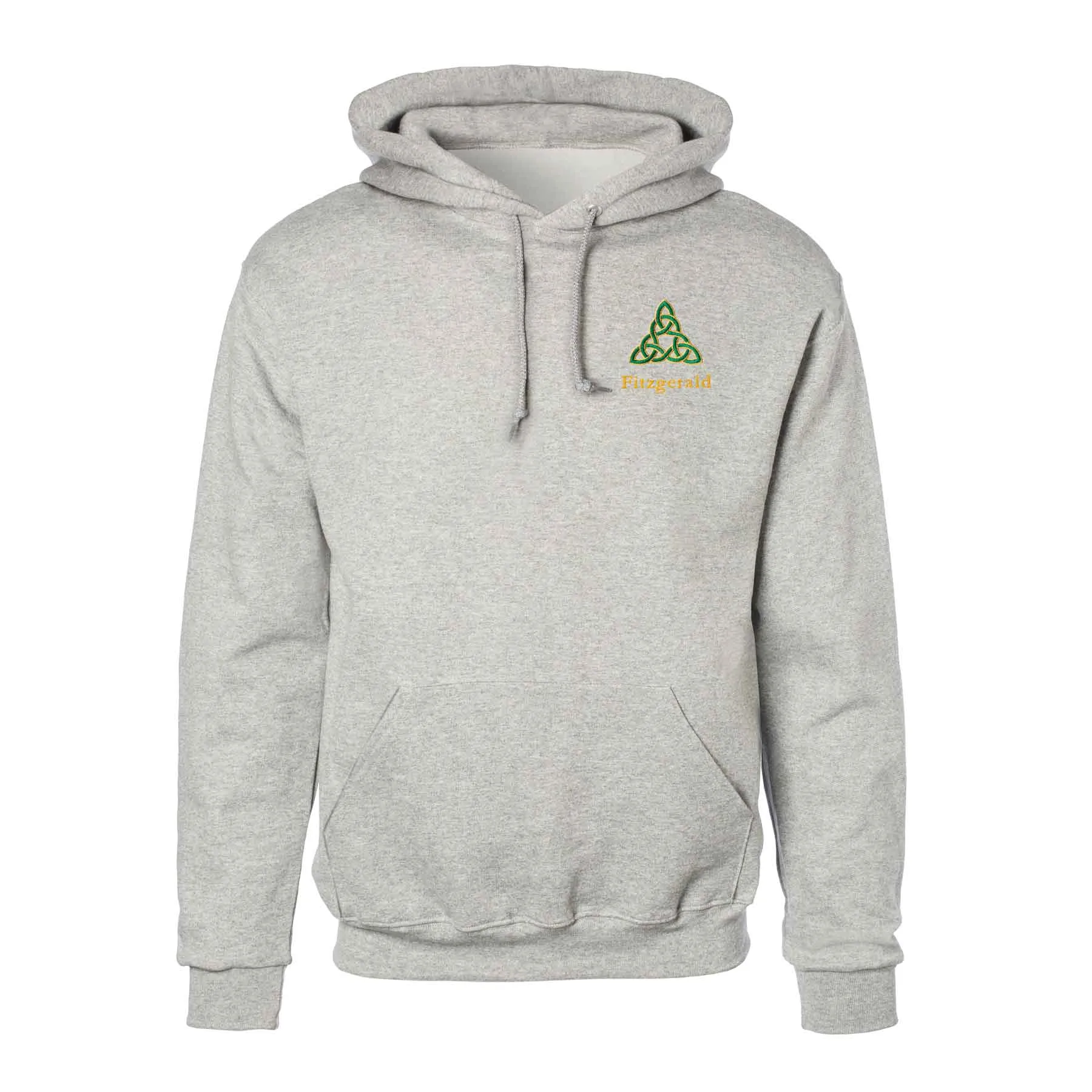 Celtic Triangle Knot Embroidered Personalized Hoodie- Gray