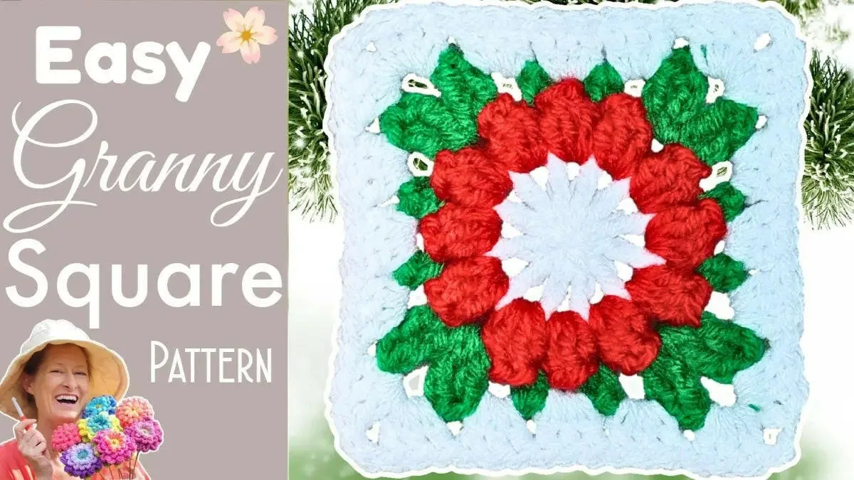 Christmas Crochet Flower Granny Square: Festive Flair for the Holidays