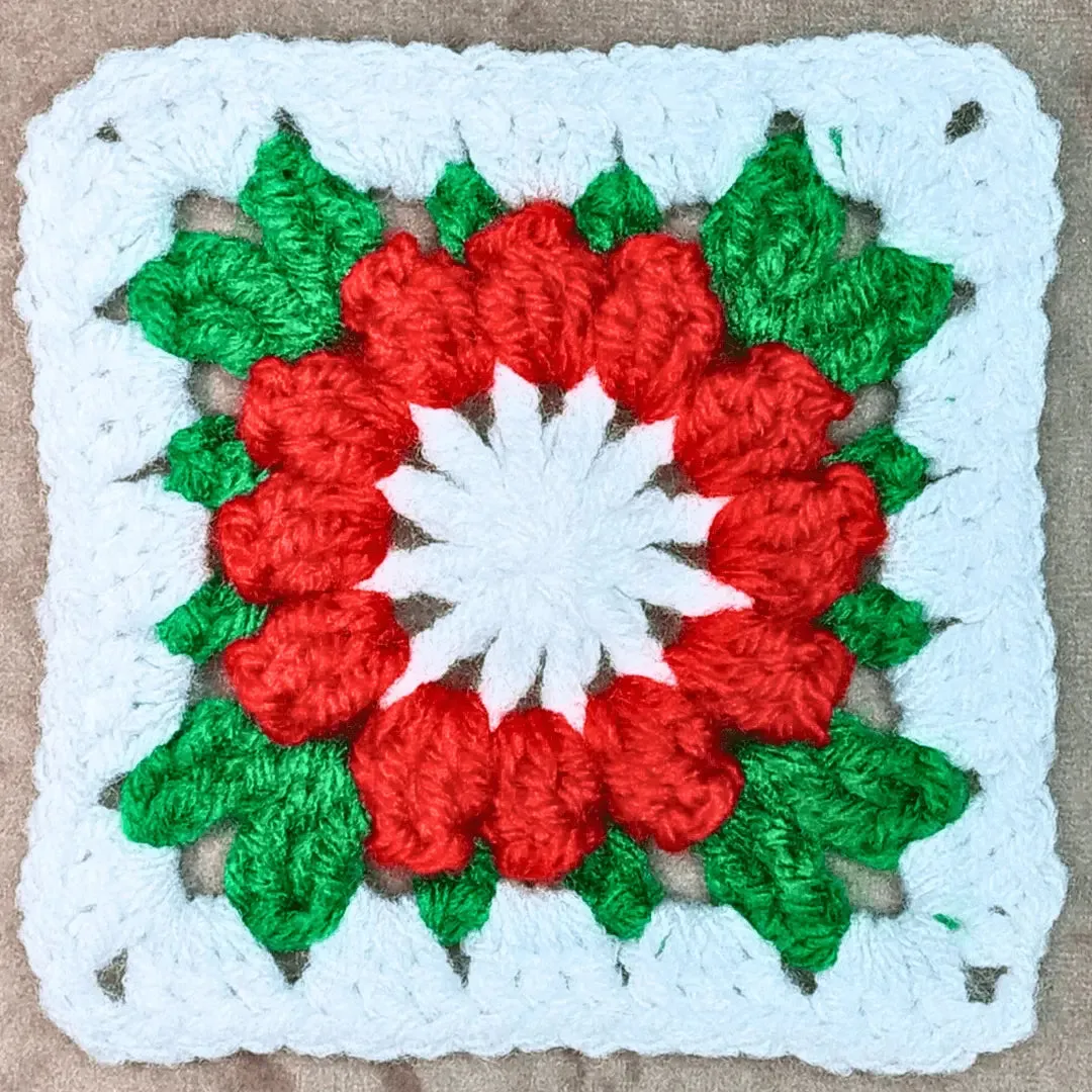 Christmas Crochet Flower Granny Square: Festive Flair for the Holidays