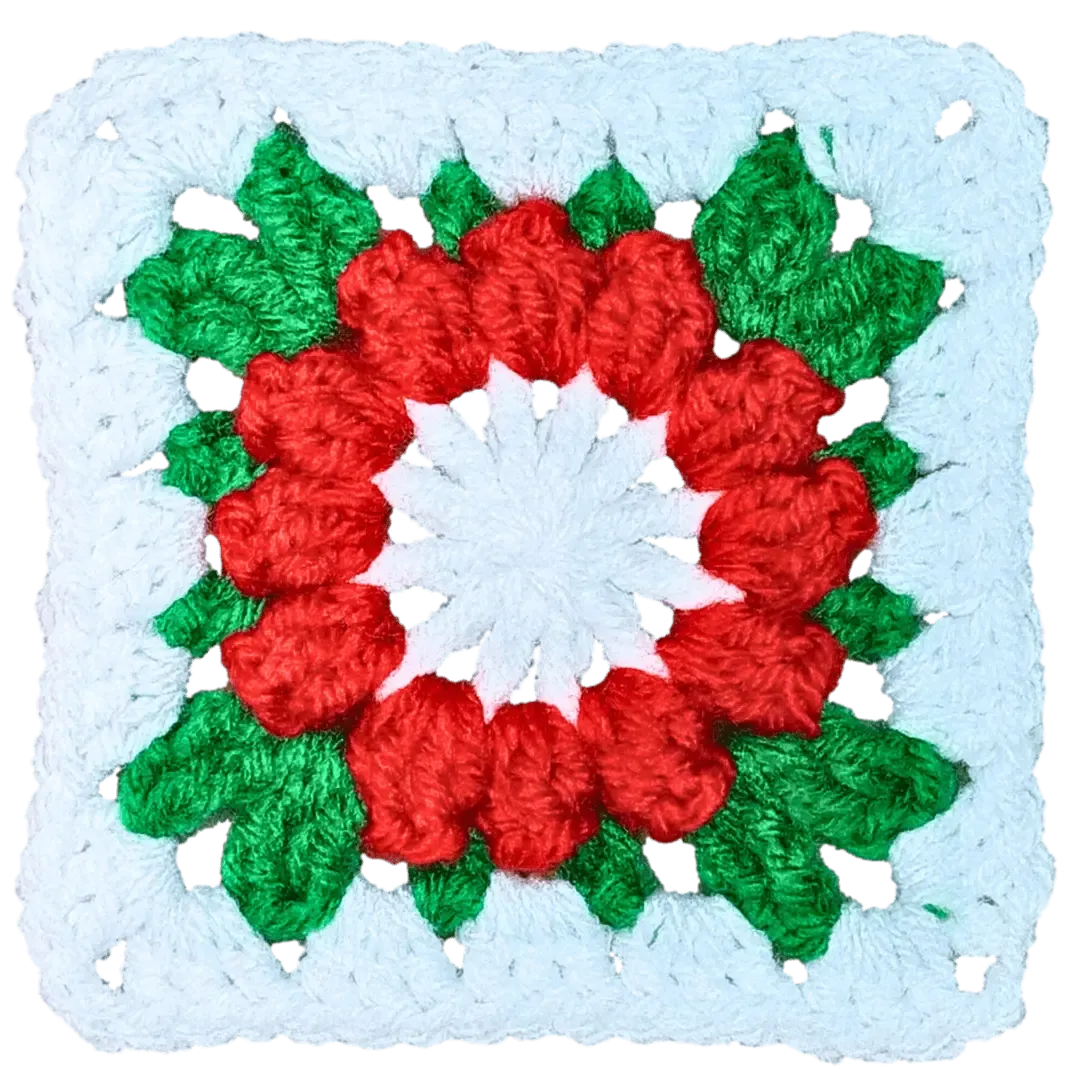 Christmas Crochet Flower Granny Square: Festive Flair for the Holidays