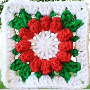 Christmas Crochet Flower Granny Square: Festive Flair for the Holidays