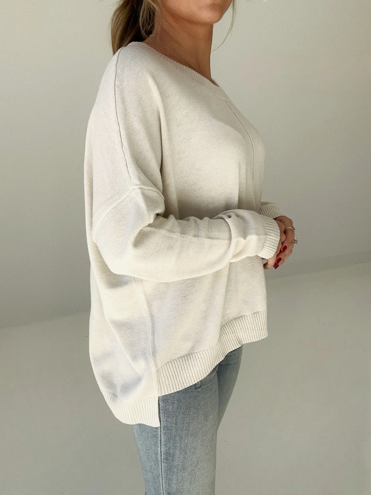 Cooling Down Lightweight Sweater - Cream