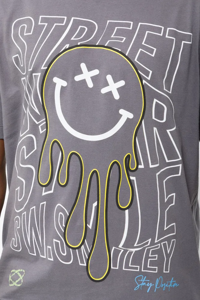 Cube X S.W. Smiley Short Sleeve T-Shirt Grey