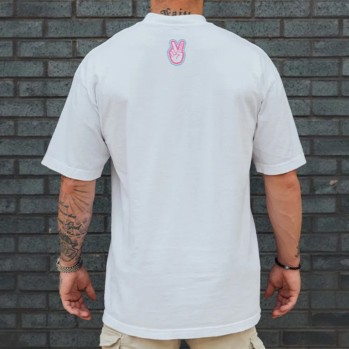 Deuce College Font Tee | Miami Vice White