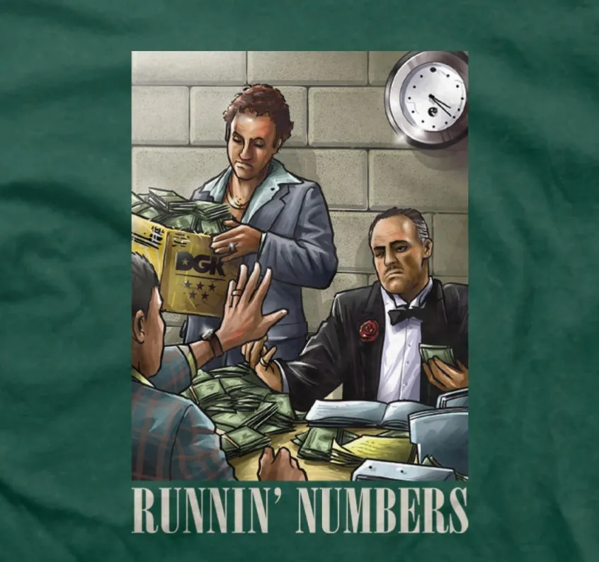 DGK Running Numbers Tee, Forest Green