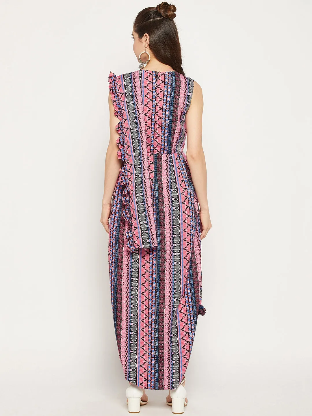 Dhoti Jumpsuit with Attached Dupatta