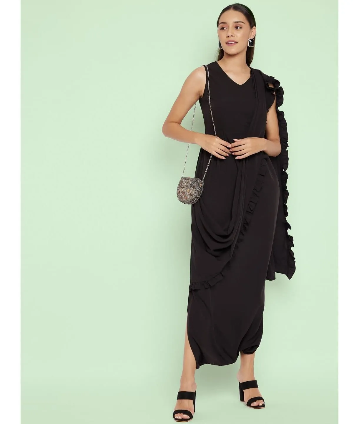 Dhoti Jumpsuit with Attached Dupatta