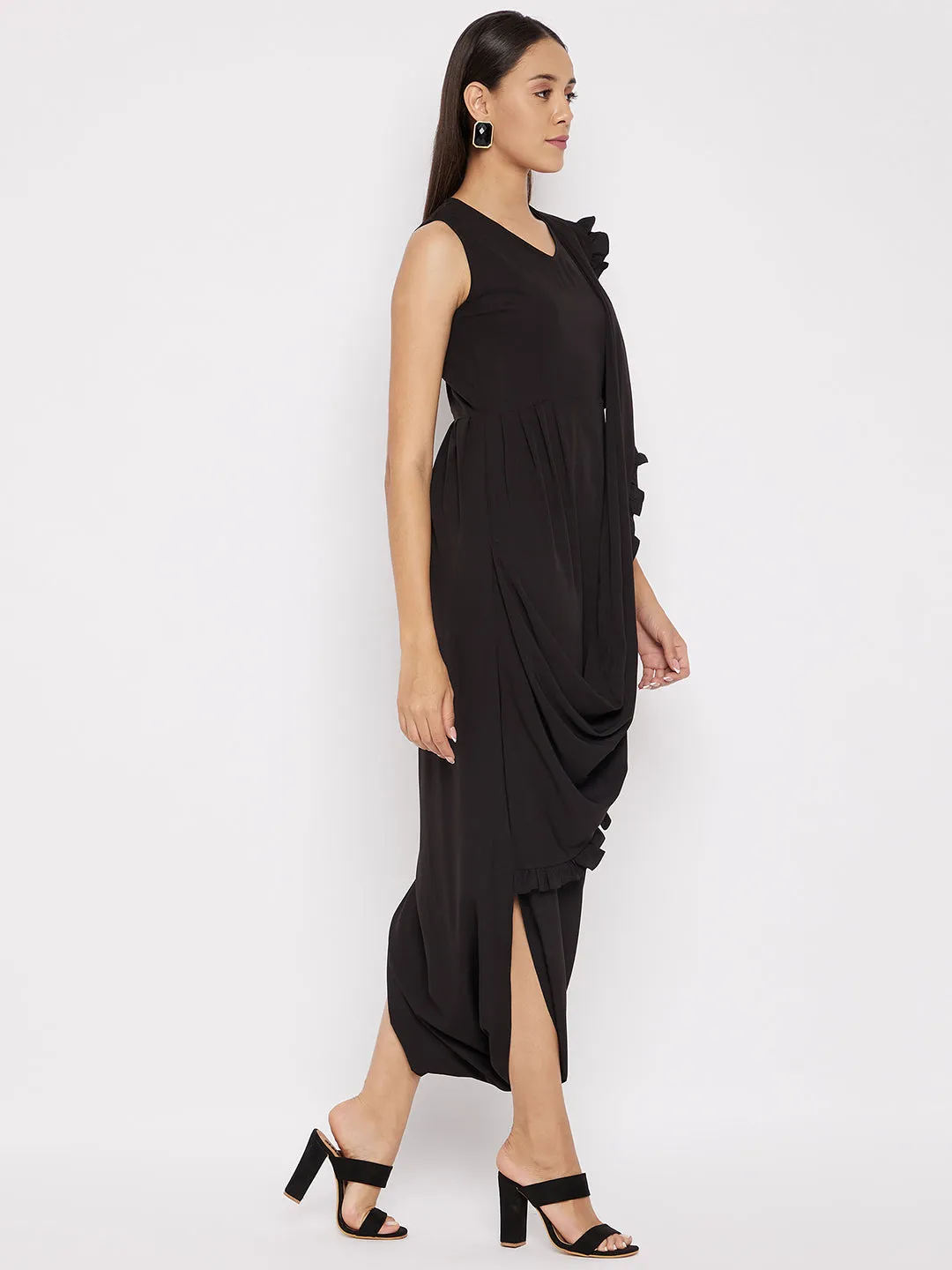 Dhoti Jumpsuit with Attached Dupatta