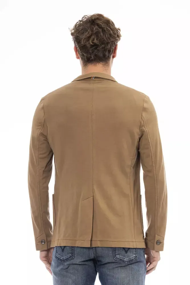 Distretto12 Brown Cotton Men Blazer