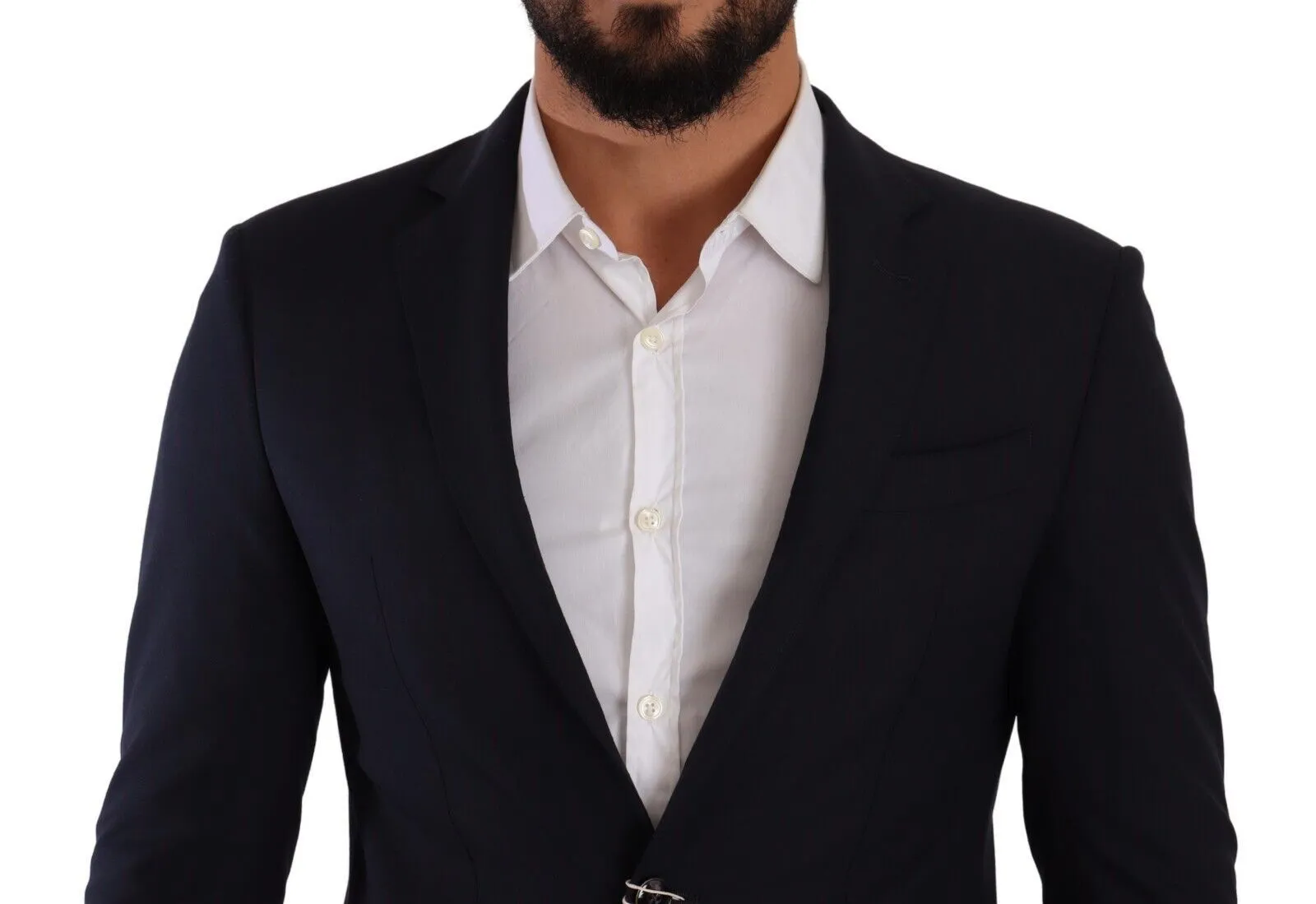 Domenico Tagliente Elegant Slim Fit Dark Blue Blazer