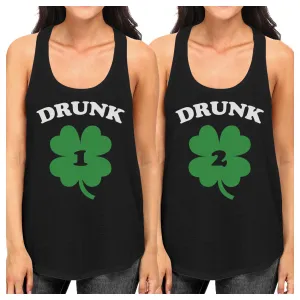 Drunk1 Drunk2 Funny Best Friend Matching Tanks For St Patricks Day