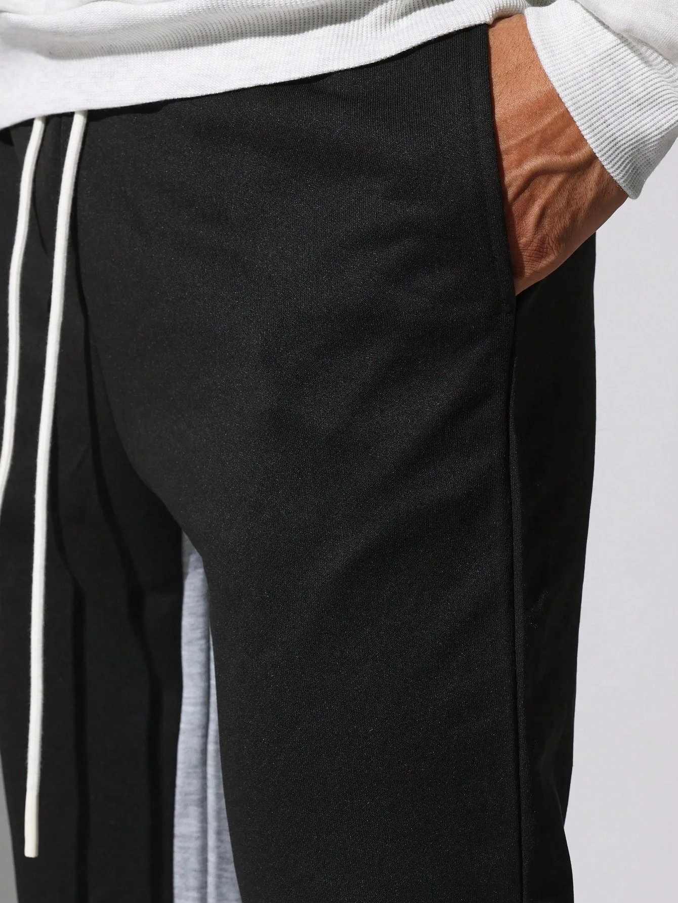 Flare Fit Contrast Side Panel Sweatpants With Drawcords