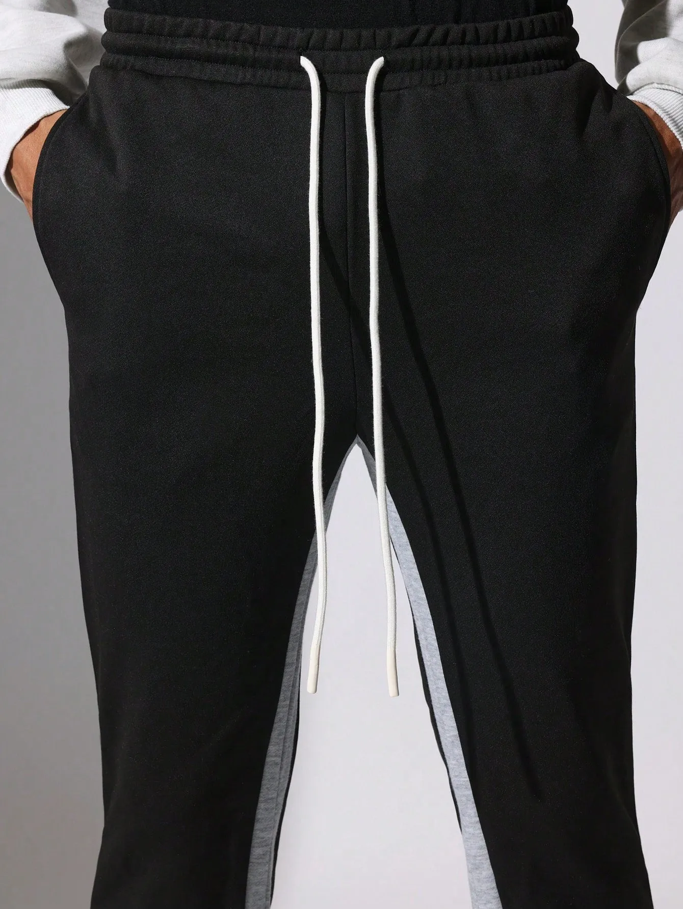 Flare Fit Contrast Side Panel Sweatpants With Drawcords