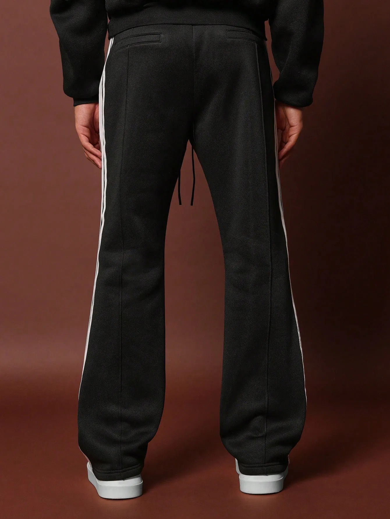 Flare Fit Side Tape Panel Sweatpants With Drawcords