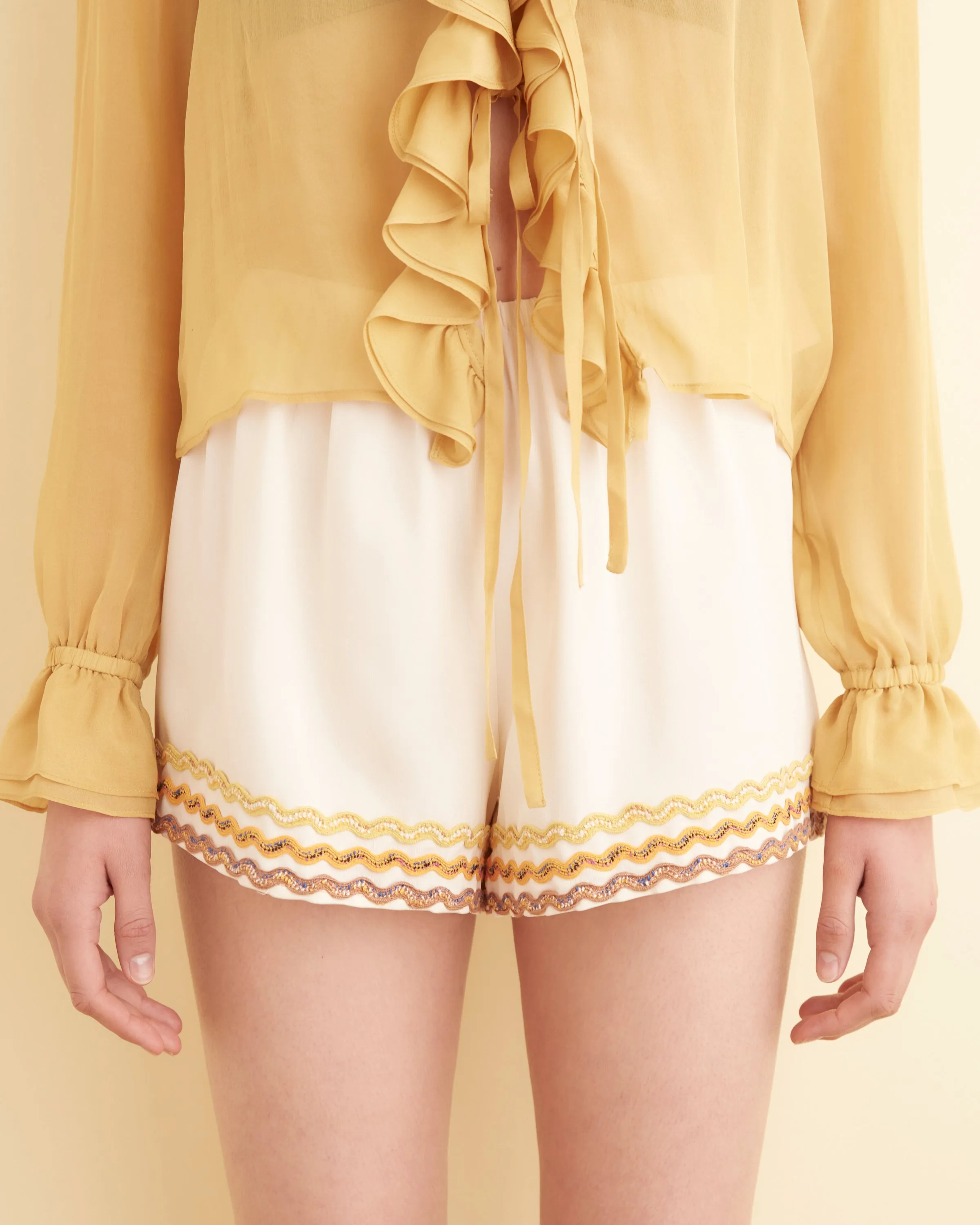 Flounce Blouse - Ocre