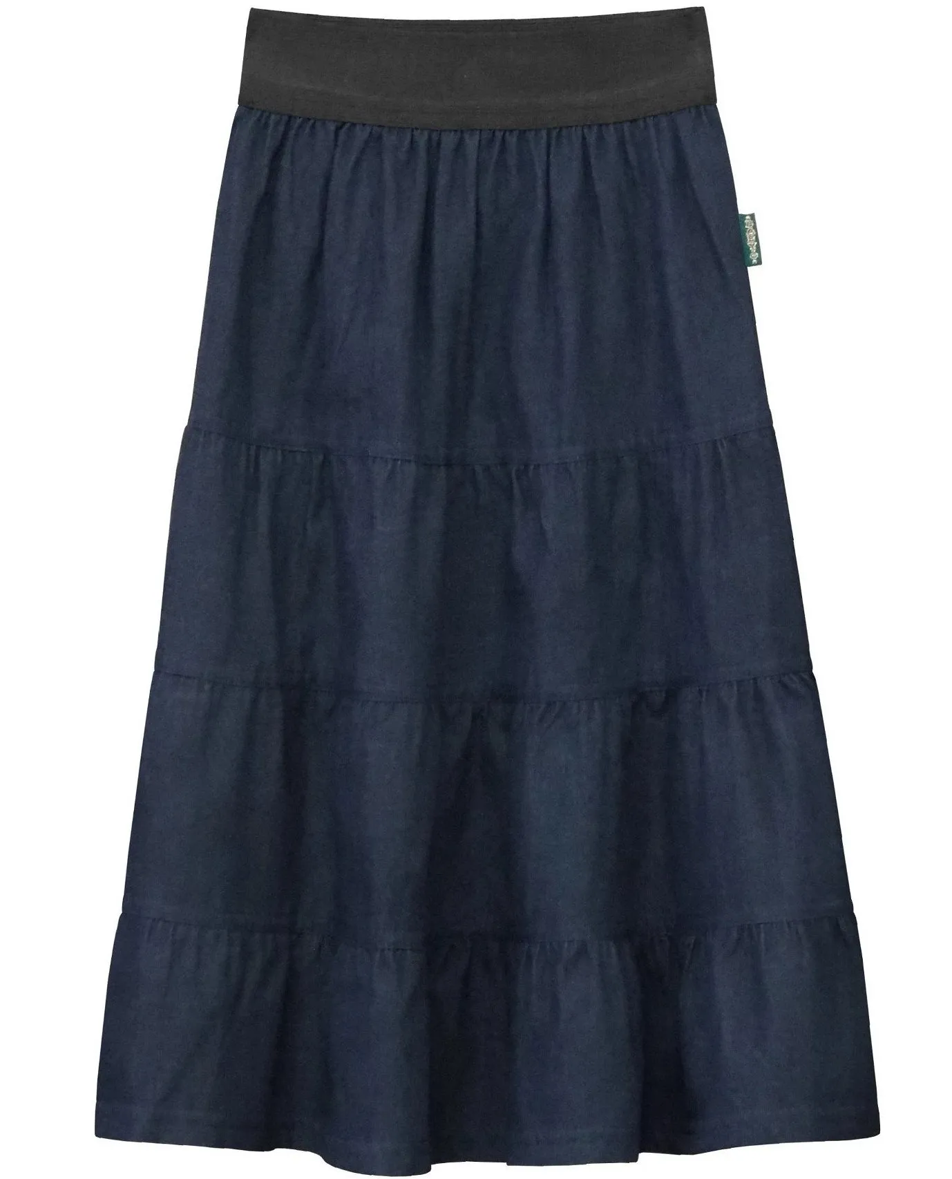 Girl's 4 Tiered Lightweight Denim Mid-Calf Skirt