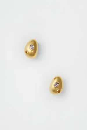 Gold Mini Arp Earrings in Studded Gold