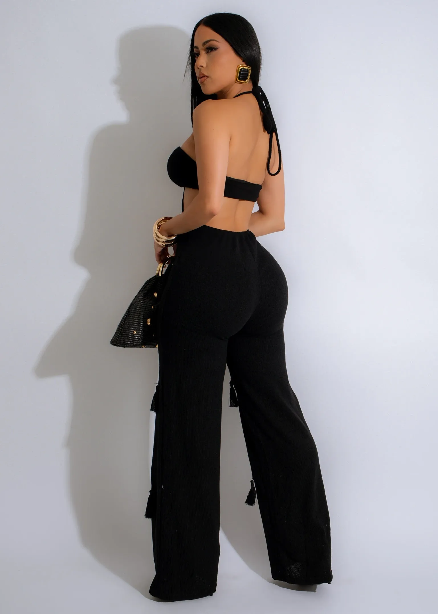 Golden Sands Knit Jumpsuit Black