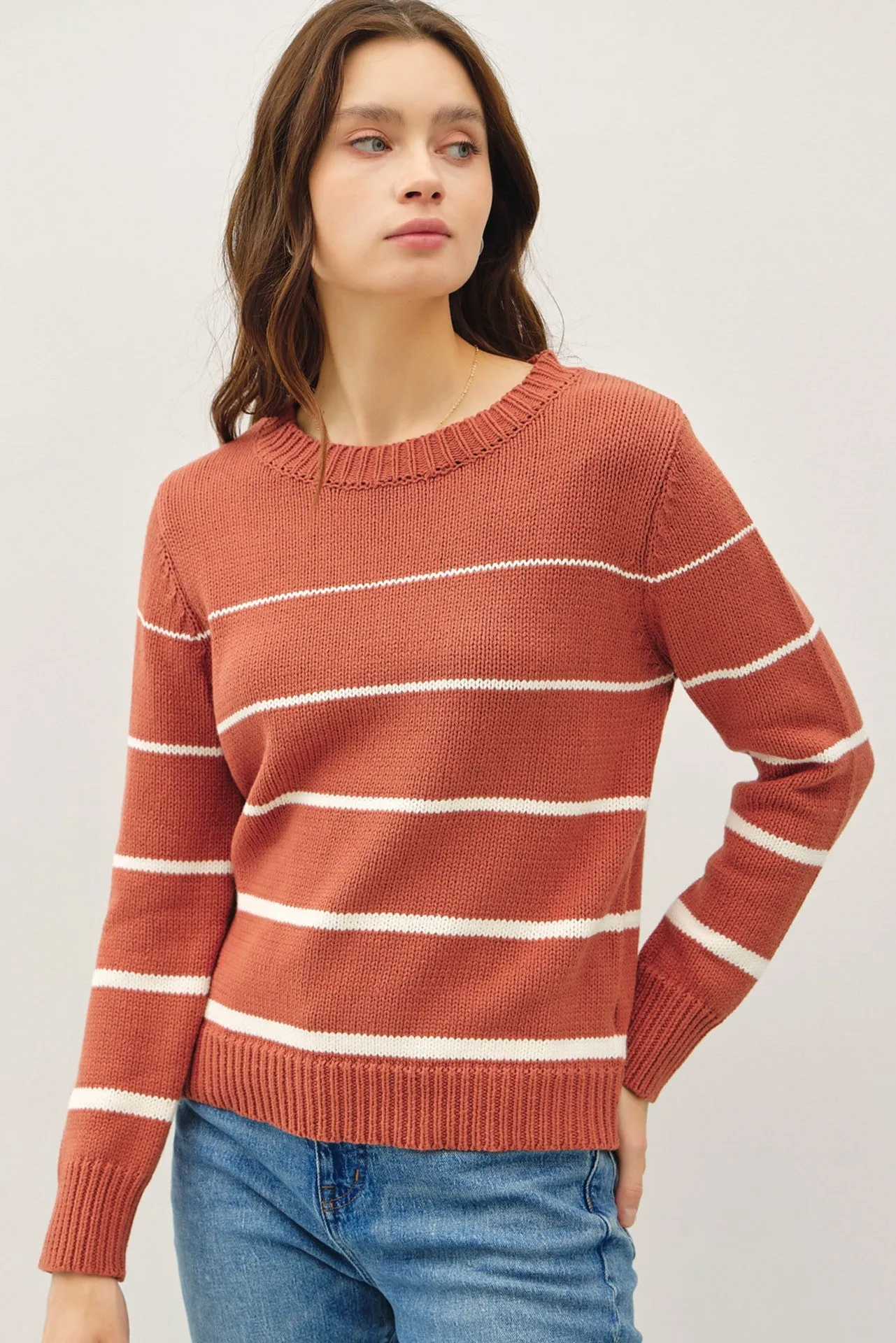 Gradient Striped Crewneck Sweater