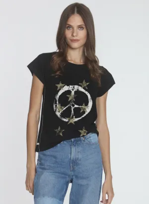 Graphic Ava Tee - Black Peace