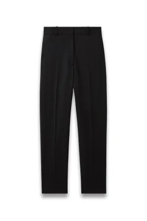 Haisley Wool Blend Tapered Suit Trousers in Black