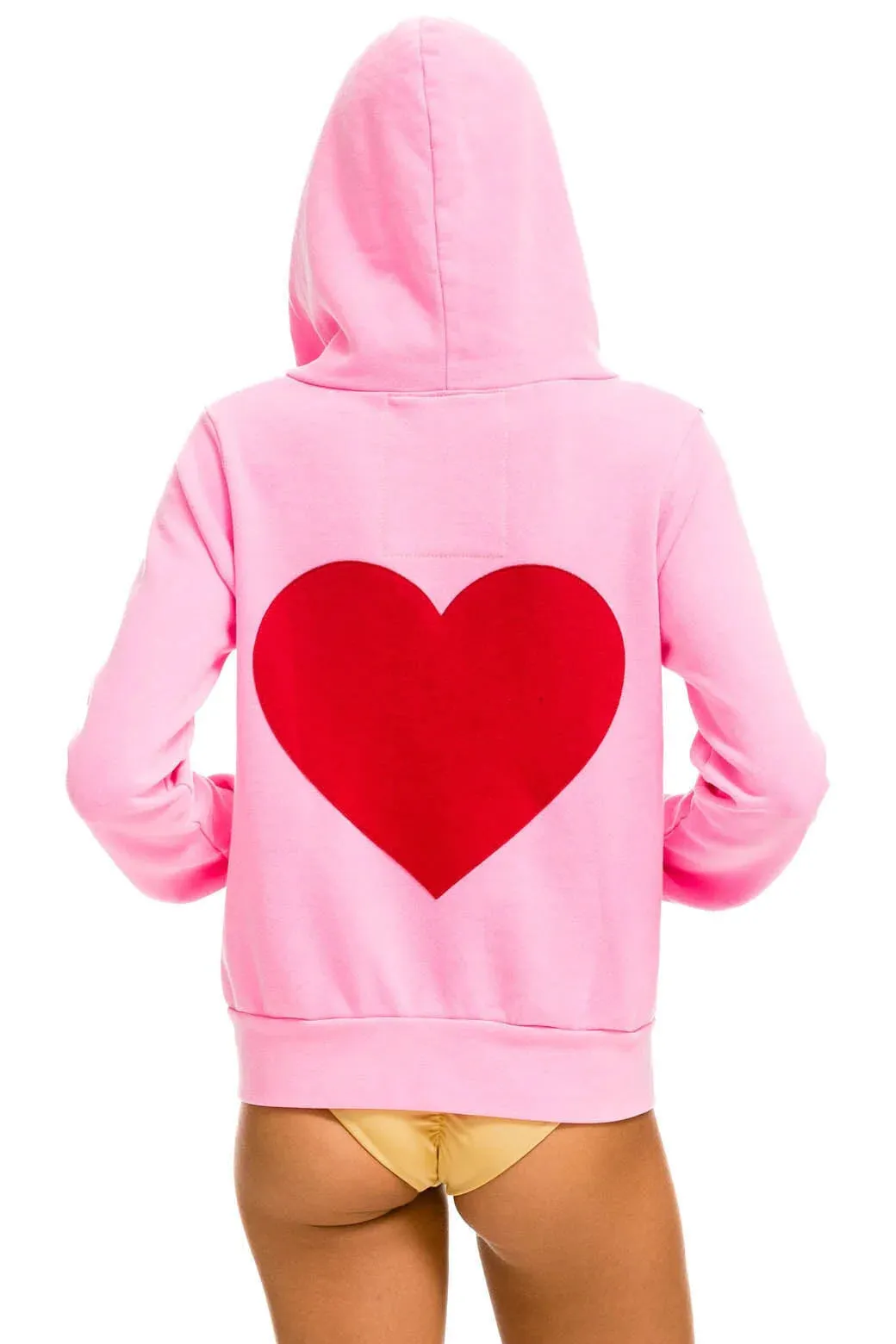 Heart Stitch Zip Hoodie ~ Neon Pink