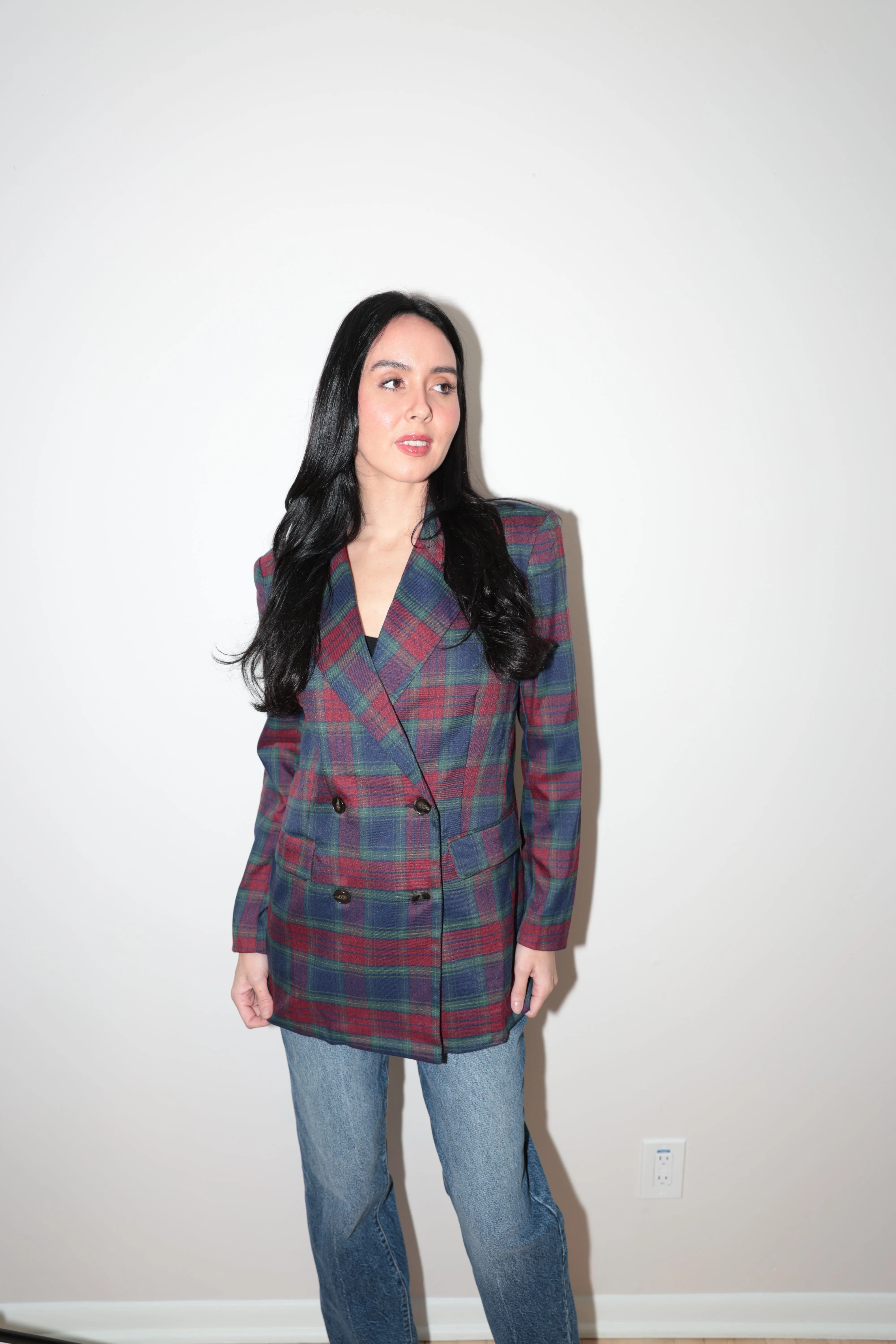 Holiday plaid blazer