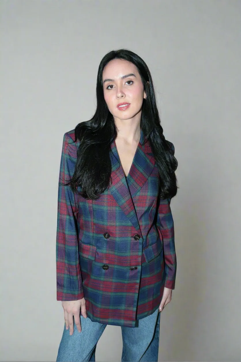 Holiday plaid blazer