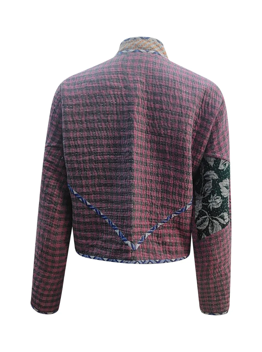 kantha vintage crop jacket dia