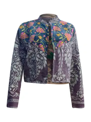 kantha vintage crop jacket pia