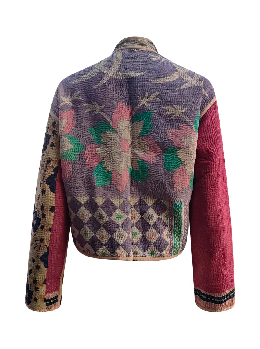 kantha vintage crop jacket pia