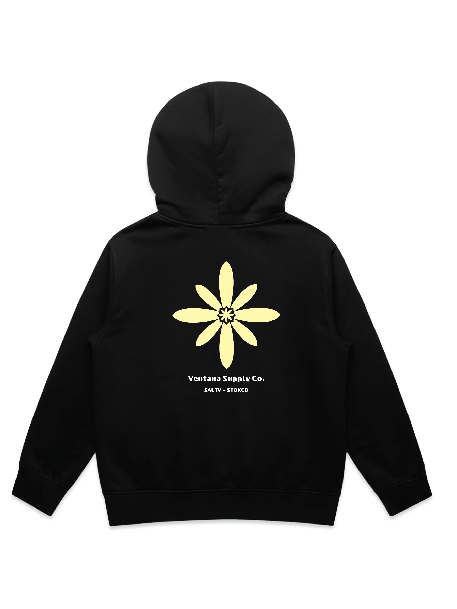 Kids Sur Hoodie - Fish Flower Black