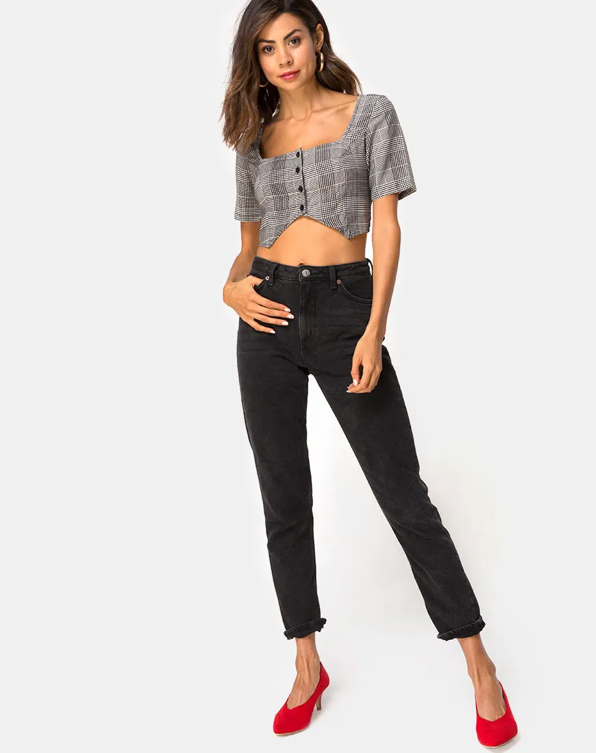 Legia Crop Top in Charles Check Grey