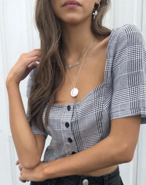 Legia Crop Top in Charles Check Grey