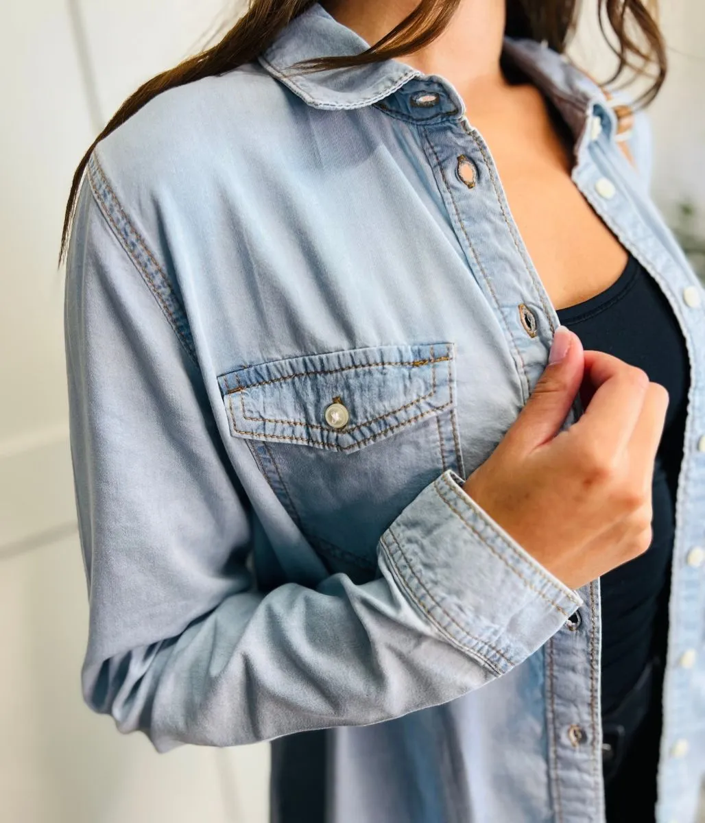 Light Blue Lightweight Denim Shirt