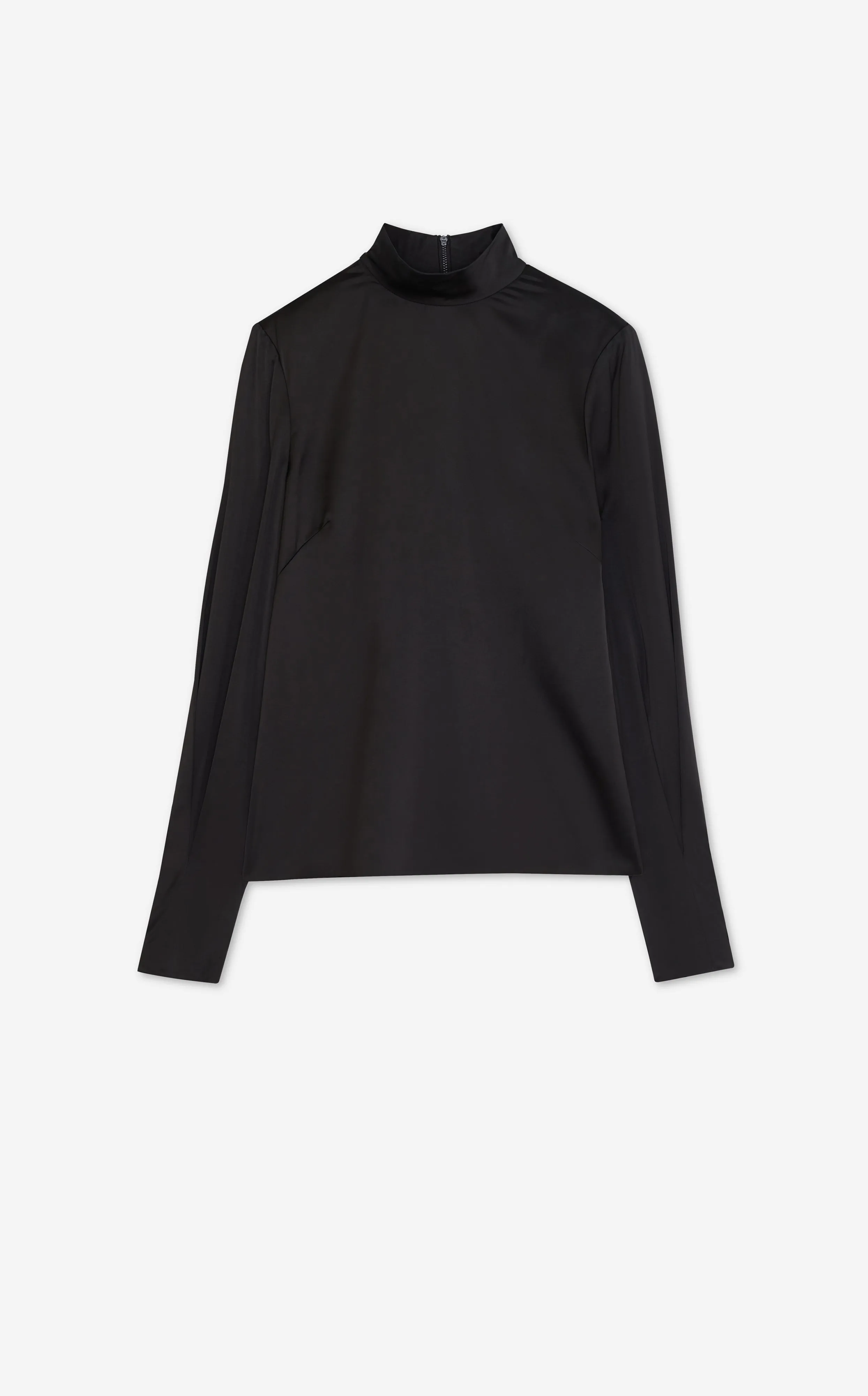 Lightweight Satin Turtleneck Top