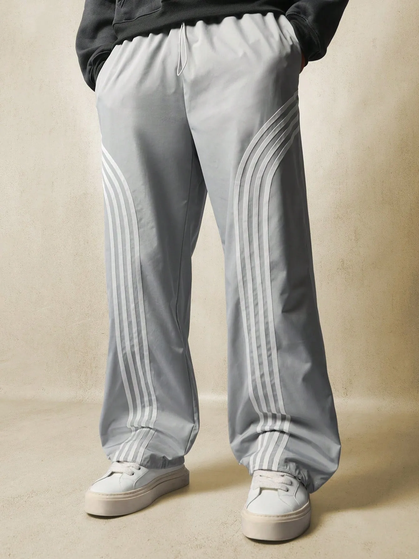 Loose Fit Baggy Stripe Parachute Nylon Pant