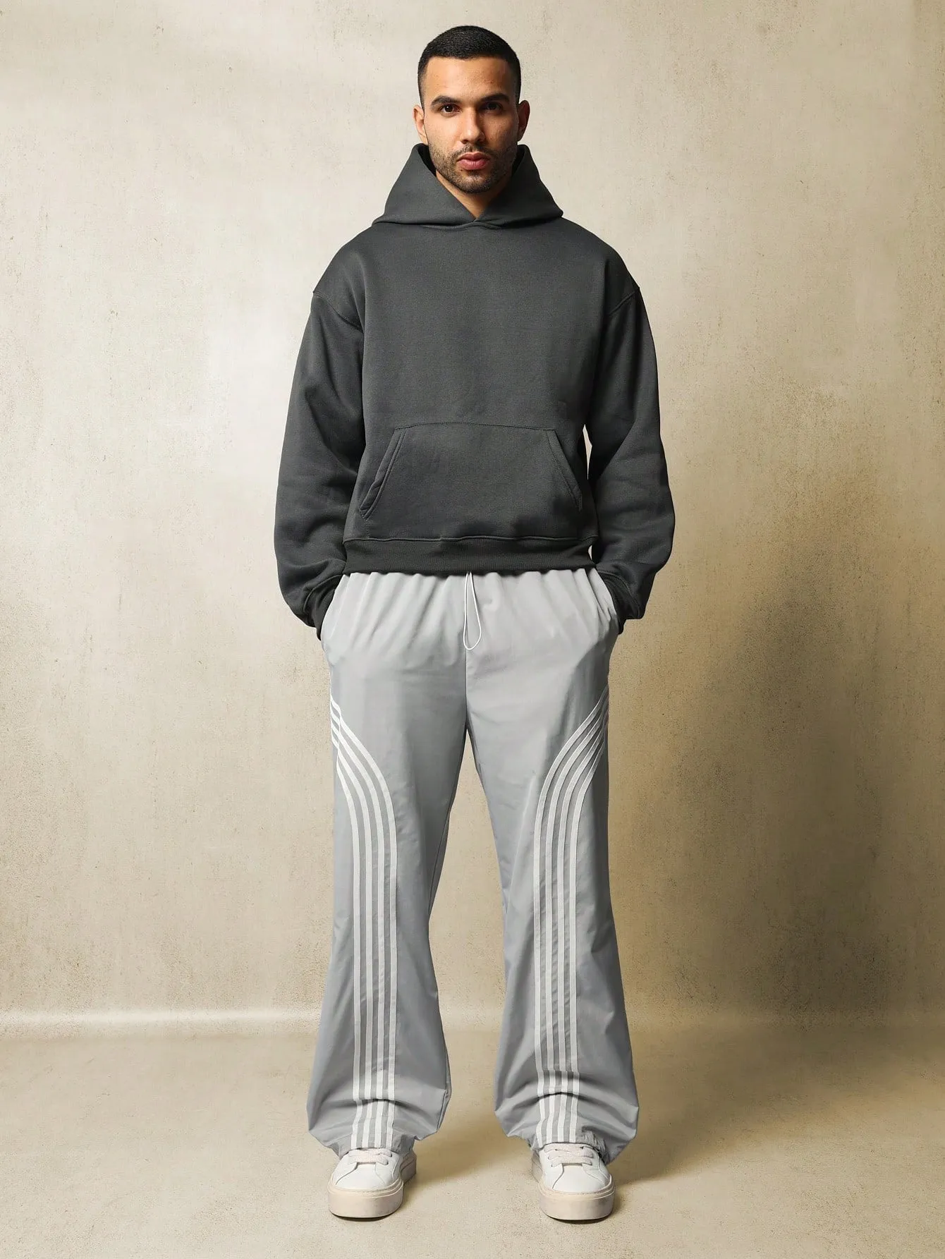 Loose Fit Baggy Stripe Parachute Nylon Pant