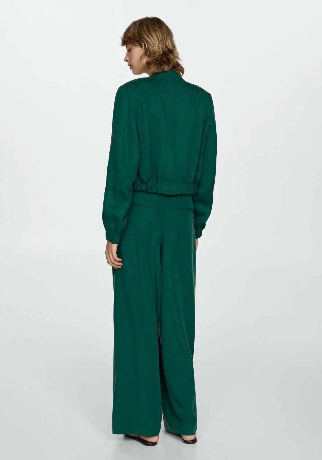 Lyocell trousers with belt - Green